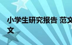 小学生研究报告 范文 关于小学生研究报告范文