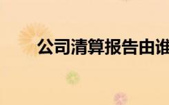 公司清算报告由谁出? 公司清算报告