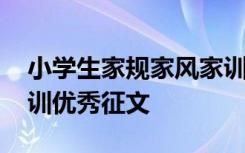 小学生家规家风家训作文 小学生家风家规家训优秀征文