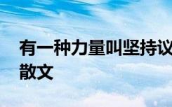 有一种力量叫坚持议论文 有一种力量叫坚持散文