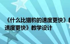 《什么比猎豹的速度更快》教学设计及反思 《什么比猎豹的速度更快》教学设计