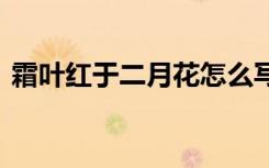 霜叶红于二月花怎么写 霜叶红于二月花诗歌