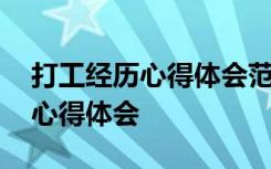 打工经历心得体会范文(精选10篇) 打工经历心得体会