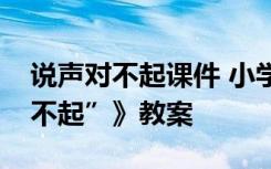 说声对不起课件 小学三年级语文《说声“对不起”》教案