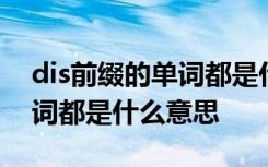 dis前缀的单词都是什么意思呀 dis前缀的单词都是什么意思