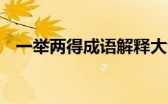 一举两得成语解释大全 一举两得成语解释