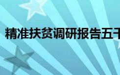 精准扶贫调研报告五千字 精准扶贫调研报告