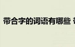 带合字的词语有哪些 带有合字的成语及解释