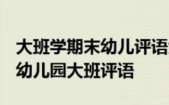 大班学期末幼儿评语大全 期末大班幼儿评语-幼儿园大班评语