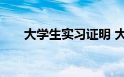 大学生实习证明 大学生银行实习证明