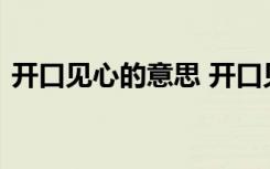 开口见心的意思 开口见心的成语释义与出处