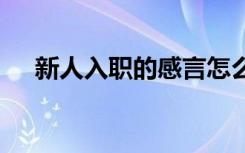 新人入职的感言怎么写 新人入职的感言