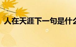 人在天涯下一句是什么 人在天涯作文900字