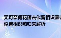 无可奈何花落去似曾相识燕归来一句的妙处 无可奈何花落去似曾相识燕归来解析