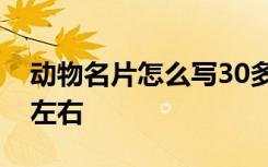 动物名片怎么写30多字 动物名片作文100字左右