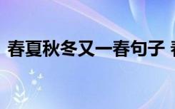 春夏秋冬又一春句子 春夏秋冬又一春的散文