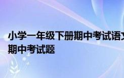 小学一年级下册期中考试语文试卷2020 小学语文1年级下册期中考试题