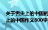 关于舌尖上的中国的作文不少于400字 舌尖上的中国作文800字