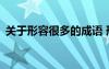 关于形容很多的成语 形容很多的成语185个