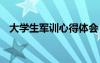 大学生军训心得体会 高中生军训心得体会