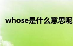 whose是什么意思呢 whose是什么意思译