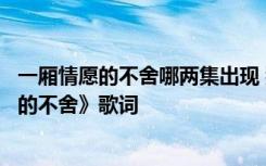 一厢情愿的不舍哪两集出现 那年花开月正圆插曲《一厢情愿的不舍》歌词