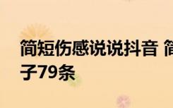 简短伤感说说抖音 简单的抖音最火的伤感句子79条