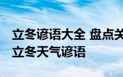 立冬谚语大全 盘点关于立冬节气的那些谚语 立冬天气谚语