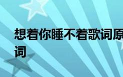 想着你睡不着歌词原唱王筝 想着你睡不着歌词