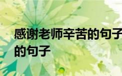 感谢老师辛苦的句子一句话 感谢老师辛苦了的句子