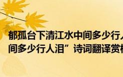 郁孤台下清江水中间多少行人泪的意思 “郁孤台下清江水中间多少行人泪”诗词翻译赏析