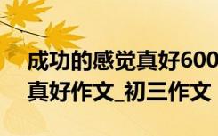 成功的感觉真好600字优秀作文 成功的感觉真好作文_初三作文