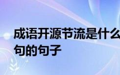 成语开源节流是什么意思 用成语开源节流造句的句子