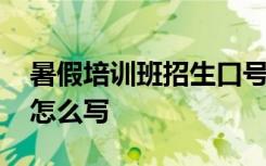 暑假培训班招生口号 暑假培训班的招生标语怎么写