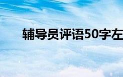 辅导员评语50字左右 辅导员简短评语