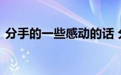 分手的一些感动的话 分手时最令人感动的话