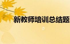 新教师培训总结题目 新教师培训总结