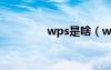 wps是啥（wps什么意思）