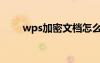 wps加密文档怎么加密（wps加密）