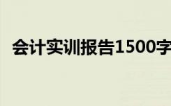 会计实训报告1500字大学篇 会计实训报告