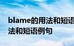 blame的用法和短语例句是什么 blame的用法和短语例句