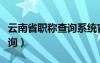 云南省职称查询系统官方网站（云南省职称查询）