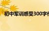 初中军训感受300字作文（初中军训感受）