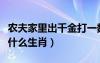 农夫家里出千金打一数字（农夫家里出千金指什么生肖）