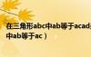 在三角形abc中ab等于acad是bc边上的中线（在三角形abc中ab等于ac）