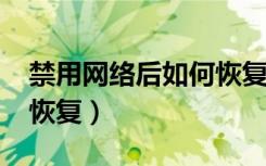 禁用网络后如何恢复win7（禁用网络后如何恢复）