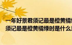 一年好景君须记最是橙黄橘绿时是什么意思啊（一年好景君须记最是橙黄橘绿时是什么意思）