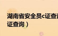 湖南省安全员c证查询系统（湖南省安全员b证查询）