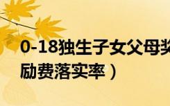 0-18独生子女父母奖励费（独生子女父母奖励费落实率）