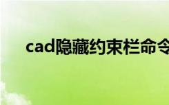 cad隐藏约束栏命令（cad隐藏约束栏）